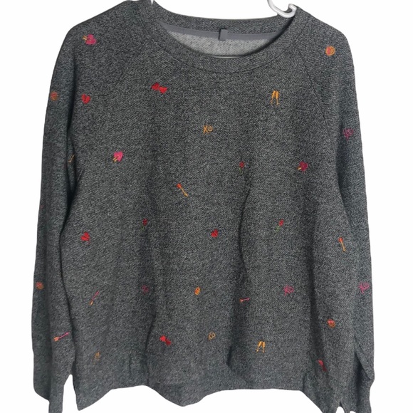 Lou & Grey for LOFT Fleeceback Emoji Sweatshirt - Picture 1 of 4